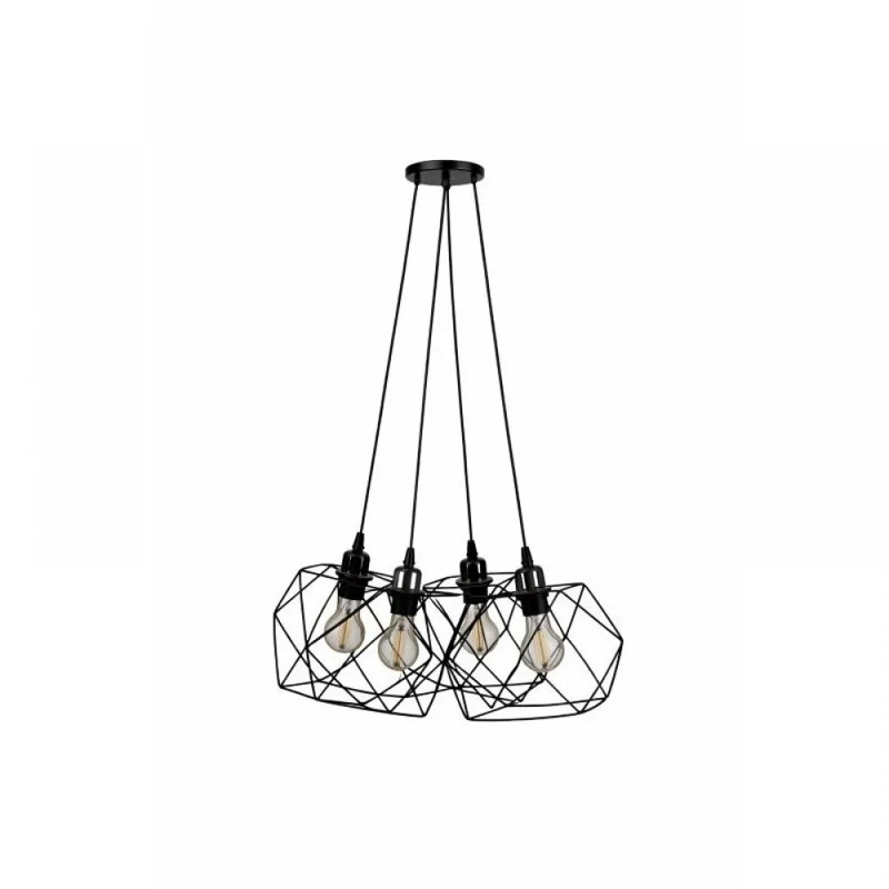 NG Lighting Κρεμαστό Φωτιστικό Οροφής Μπουκέτο Χειροποίητο Μεταλλικό Μαύρο Τετράφωτο Ε27 60x80cm 2027422